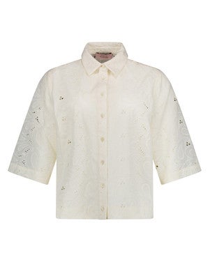 Nyra broderie blouse Off White