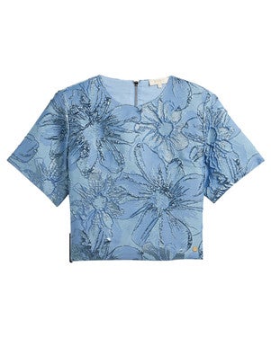 KILIANA cropped top met metallic details Blauw