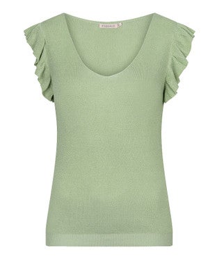 Top ruffle sleeve Groen