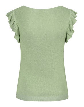 Top ruffle sleeve Groen