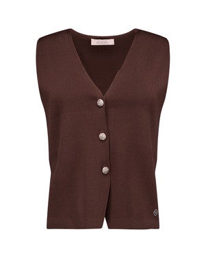 Fenna knitted gilet Bruin 1