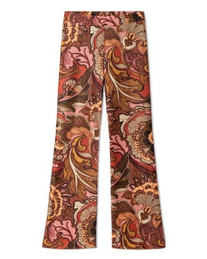 Francis Retro Flower Print On Neoprene Goud