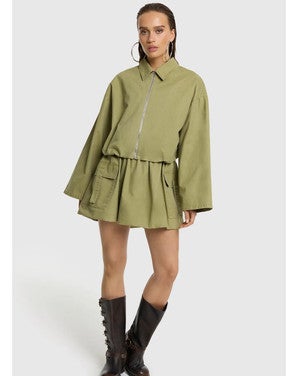 ladies woven cargo balloon skirt MANDY Army