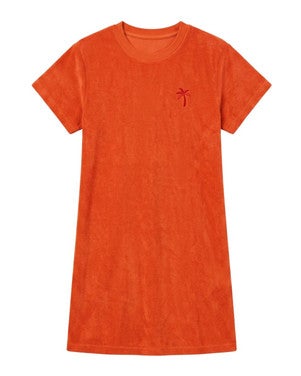 Badstof Dress Palm Oranje