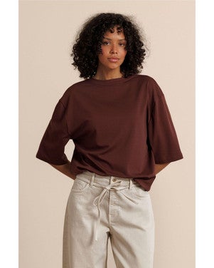 Fiore t-shirt Bruin 2