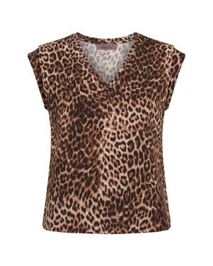 Leone leopard vneck top Bruin 1