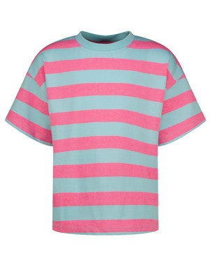 Basic-Tee Stripe Block Blauw