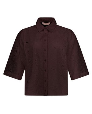 Nyra broderie blouse Bruin 1