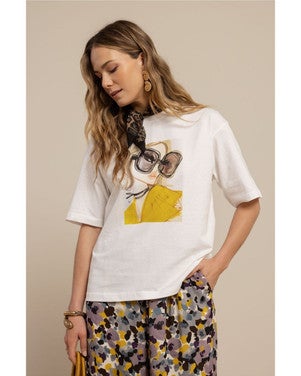 Astrid Vos fiep t-shirt Off White