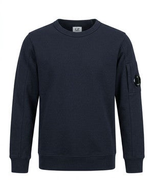 Sweatshirt Pocket Lens Zipper Diagonal Fleece Donker Blauw