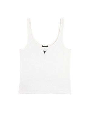 ladies knitted tank top Off White