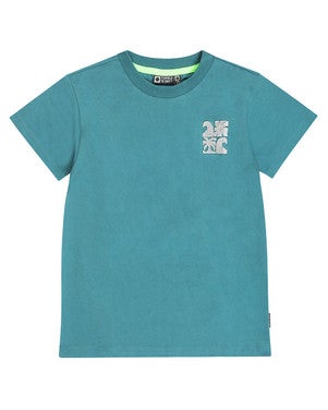 Tonga Tee Backprint Waves Blauw