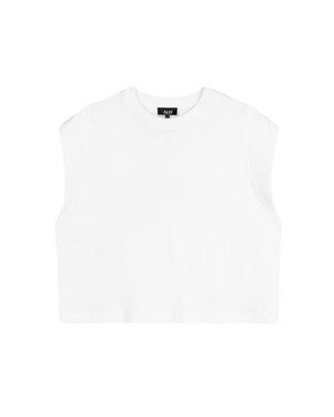 ladies knitted sleeveless t-shirt Off White