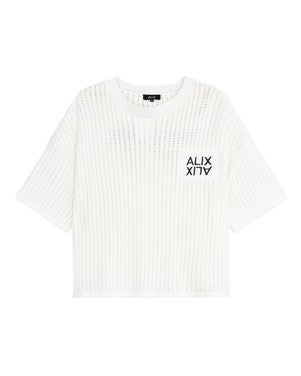 ladies knitted ajour top Ecru