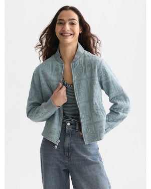 Quilted reversible jacket Licht Blauw