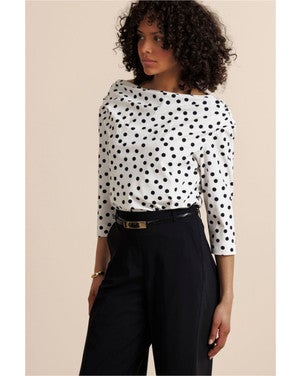 Fleur dot top Ecru