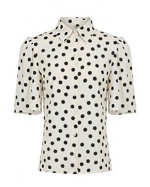 Poppy dot butterfly blouse Ecru