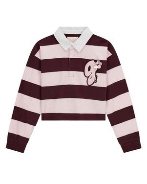 Midi Longsleeve Polo Colourblock Bordeaux