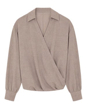 Ozzy Wrap Blouse Beige