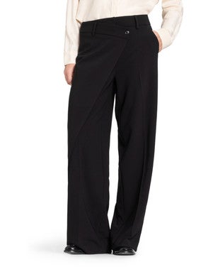 Anais Wrap Front Polyester Stretch Microstructure Zwart 1