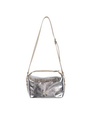ladies woven silver bag Zwart 1