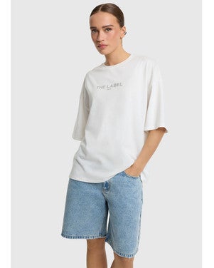 ladies knitted the label t-shirt silver Off White