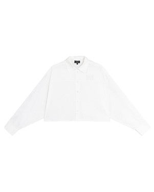 ladies woven cropped blouse logo Off White