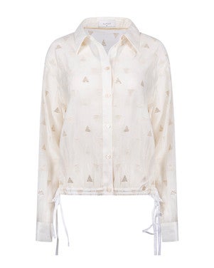 Ally Blouse Square Embroidery Off White