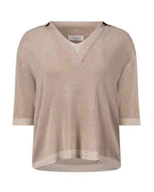 Keelie Top Lurex Zand
