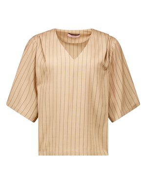 Maddi jane stripe top Camel