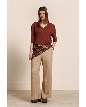 Devine stripe trousers Camel