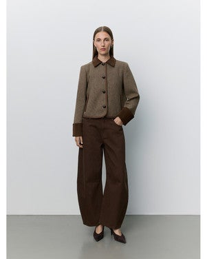 KAMIKKASW SHORT TWEED JACKET Bruin 1