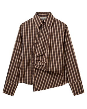 PAIGESW CHECKED ASYMMETRIC SHIRT Bruin 1