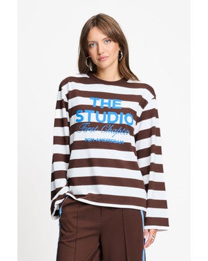 LONGSLEEVE - Joy Striped Brown White Multi