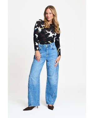 JEANS - Jacky Studs Mid Blue Blauw