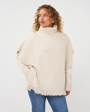 Poncho col Beige