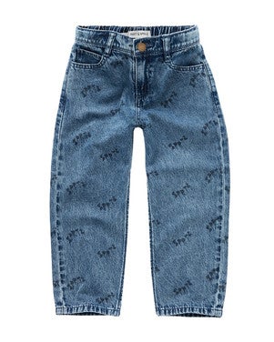 Straight denim pants SPRT& print Blauw