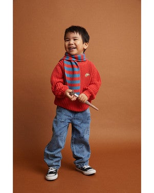 Straight denim pants SPRT& print Blauw