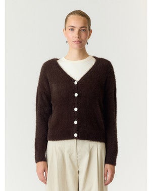 YASMALLI LS KNIT CARDIGAN - EX Bruin 1