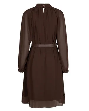 Dress mock neck chiffon Bruin 1