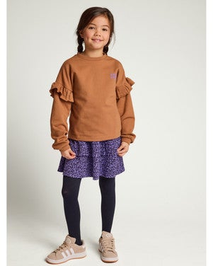 Little cropped sweater ruffle backprint Beige