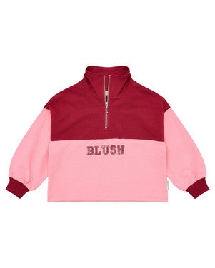 Zipper Sweater Blush Bordeaux
