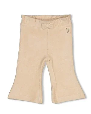 Flare broek velours rib - Lucky Bloombird Off White