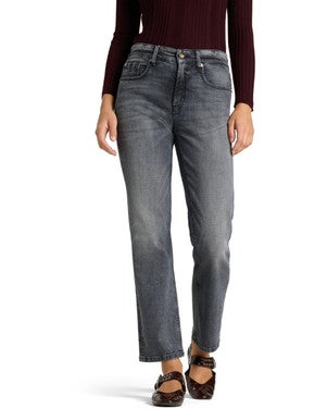 Gini Structured Superstretch Black Denim Donker Blauw