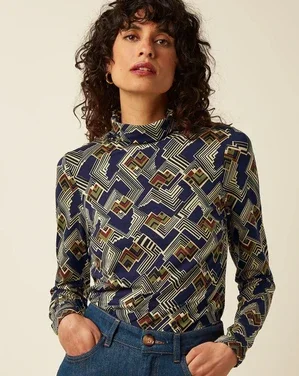 Rollneck Top Leia Blauw