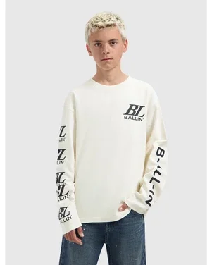 Junior Monogram Longsleeve Sleeveprint Ecru