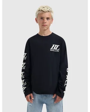 Junior Monogram Longsleeve Sleeveprint Zwart 1