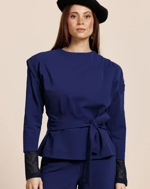 Hailey twill top Donker Blauw