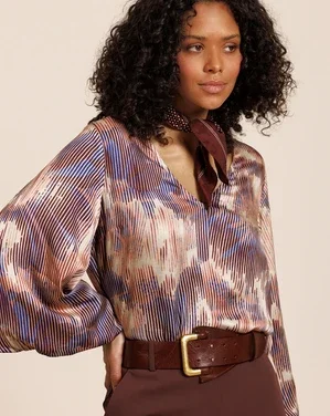 Florine flower stripe blouse Multi