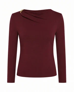 Tana Stretch Long Sleeve Top Bordeaux
